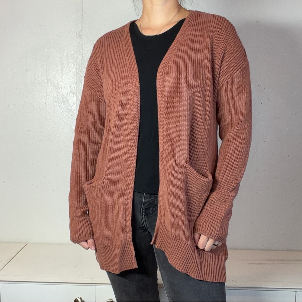 Rust Universal Thread Knit Longline Cardigan Sweater